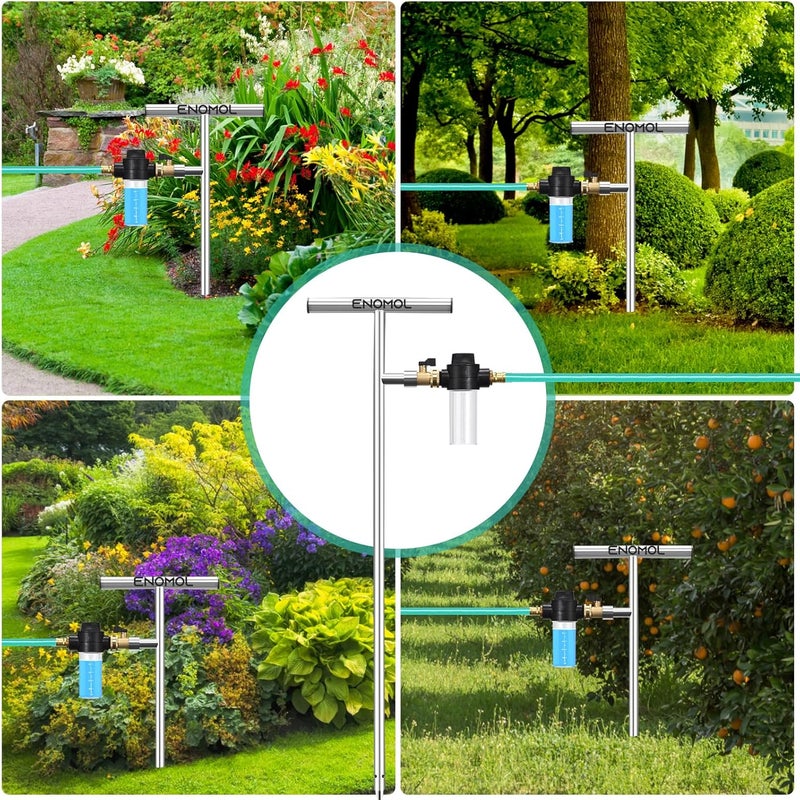 enomol Stainless Steel Deep Root Tree Watering Tool,Root Feeder with Fertilizer Bottle Watering Wand Irrigation System Watering Stake,for Trees Bushes Shrubs Fruit Trees with Brass Valve T-Handle - Image 5